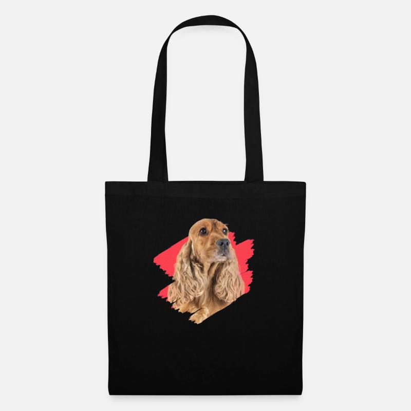 Cocker Spaniel Hündchen Geschenkidee - Stoffbeutel - Schwarz