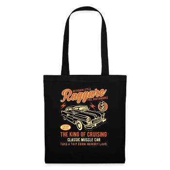 Raggare Vintage Custom Car T Shirt Design - Stoffbeutel - Schwarz - Vorne
