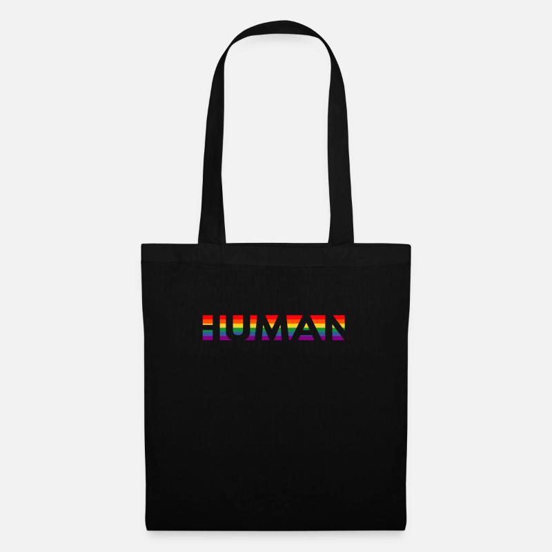 REGENBOGEN Rainbow Gay Pride LGBTQ HUMAN - Stoffbeutel - Schwarz