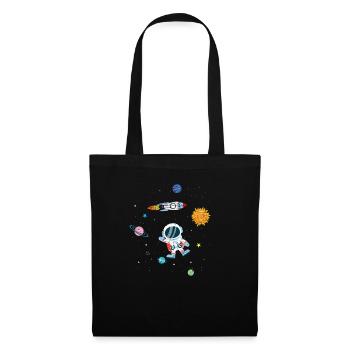 Espace extra-atmosphérique astronaute planète fusée - Sac en tissu - noir - Devant