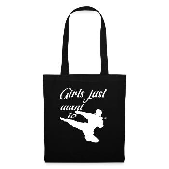 Girls Fight Martial Arts Women Girls Karate MMA - Tote Bag - black - Front
