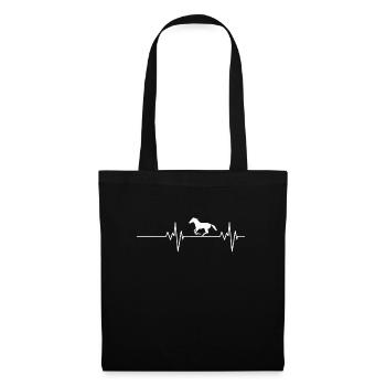 Originelles Geschenk für Reiter Pferdeliebhaber - Stoffbeutel - Schwarz - Vorne
