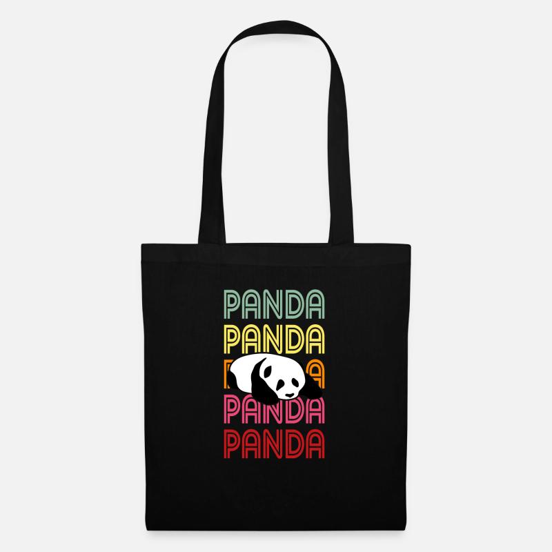 Panda - Stoffbeutel - Schwarz