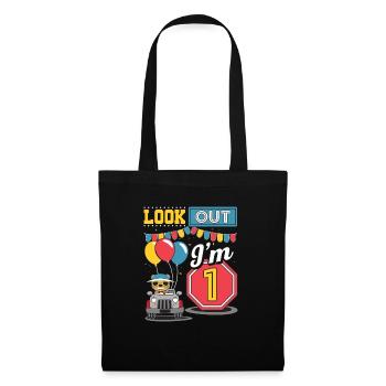 Enfants 1er anniversaire voiture 1 an cadeau - Sac en tissu - noir - Devant