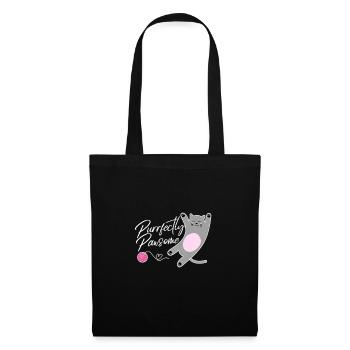 Pansome Cat Design - Stoffbeutel - Schwarz - Vorne