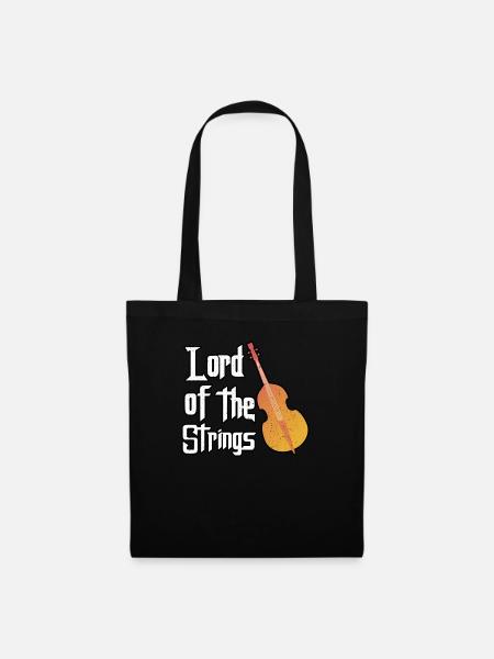 lord of the strings Kontrabass Musik Geschenk - Stoffbeutel - Schwarz