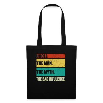 Onkel The Man Mythos Bad Influence Vintage Geschenk - Stoffbeutel - Schwarz - Vorne