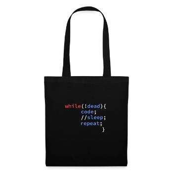développeur informatique programmeur codeur - Sac en tissu - noir - Devant