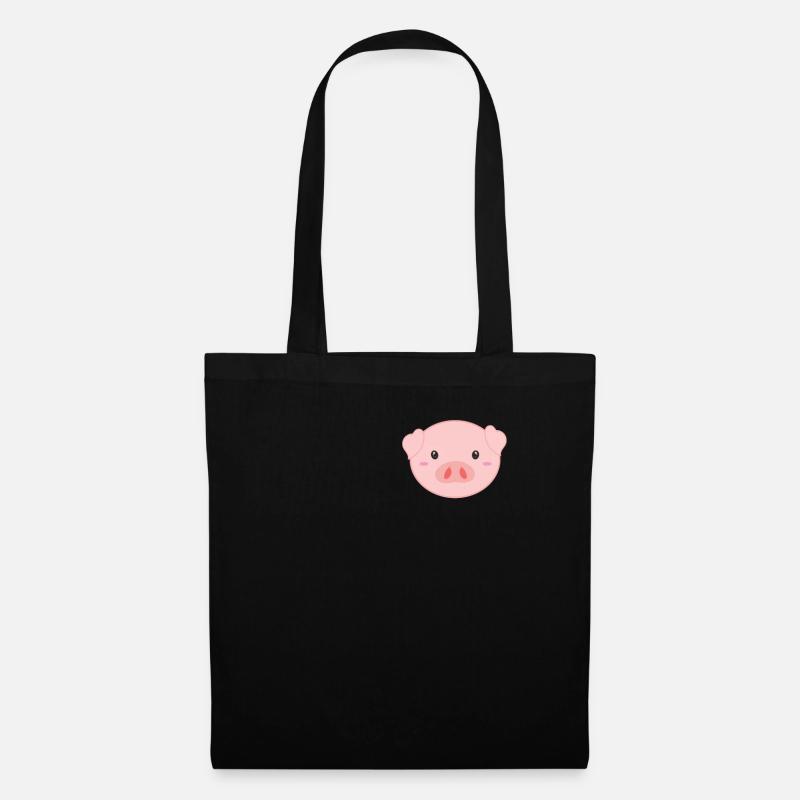 Schwein - Stoffbeutel - Schwarz