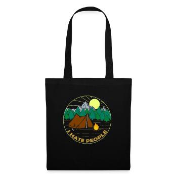 Camping Randonnée Je déteste les gens - Sac en tissu - noir - Devant