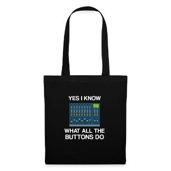 ingénieur du son ingénieur du son ingénieur du son tontech - Sac en tissu - noir - Devant