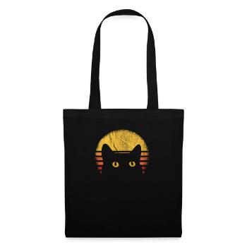 Chats rétro vintage - Sac en tissu - noir - Devant