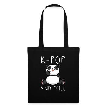 kpop, panda, corée, idée cadeau, coréen - Sac en tissu - noir - Devant