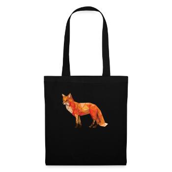 Geometrisches Fox-T-Stück grafisches Fox-Geschenk - Stoffbeutel - Schwarz - Vorne