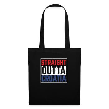 Kroatien Kroatisch Zagreb Geschenk - Stoffbeutel - Schwarz - Vorne
