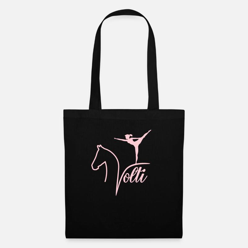 Pferde Reiten Volti Voltigieren Mädchen Geschenk - Stoffbeutel - Schwarz