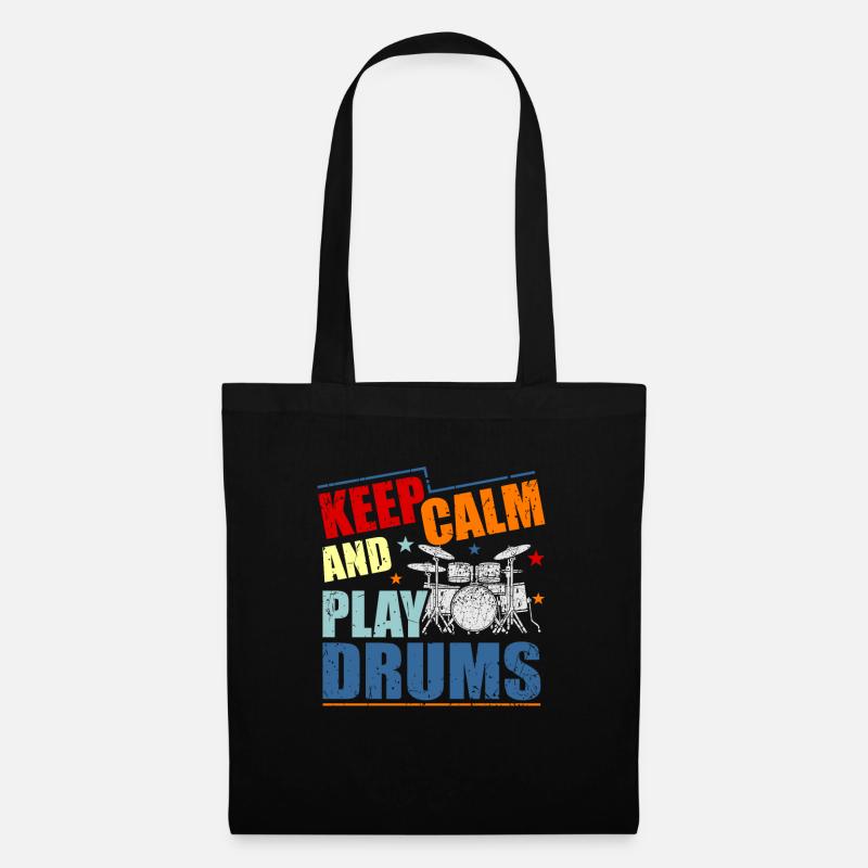 Schlagzeug Schlagzeuger Drummer Geschenk - Stoffbeutel - Schwarz