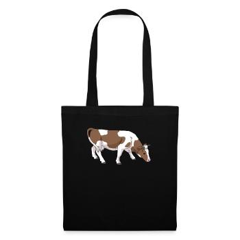 Vache à taches brunes - Sac en tissu - noir - Devant