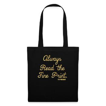 Toujours lire les petits caractères Je suis enceinte enceinte w - Sac en tissu - noir - Devant