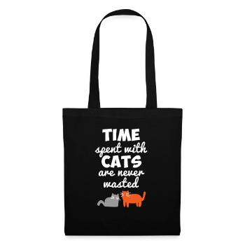 Katze,kitty,animal,funny,humor,tier,Fellnase - Stoffbeutel - Schwarz - Vorne