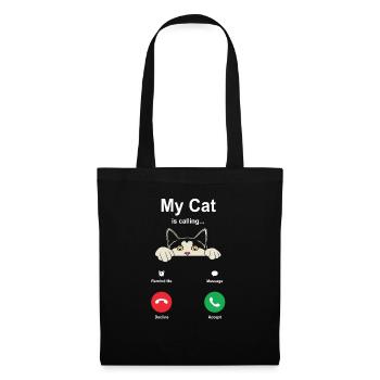 Katze - Stoffbeutel - Schwarz - Vorne