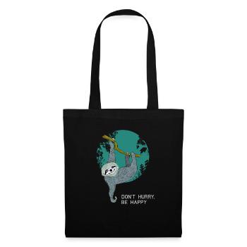 paresseux lent lent paresseux adolescent dormir fatigué - Sac en tissu - noir - Devant