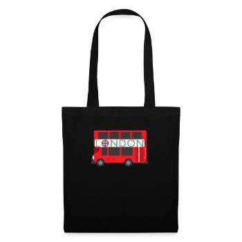 London Souvenir - London Bus - Stoffbeutel - Schwarz - Vorne