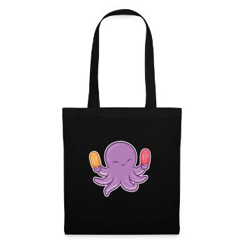 Octopus octopus octopus crème glacée nourriture crème glacée amour - Sac en tissu - noir - Devant