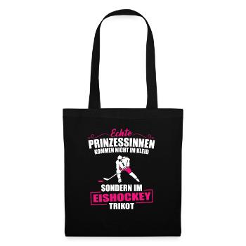 Eishockey Prinzessin Ice Hockey Trikot Spruch Frau - Stoffbeutel - Schwarz - Vorne