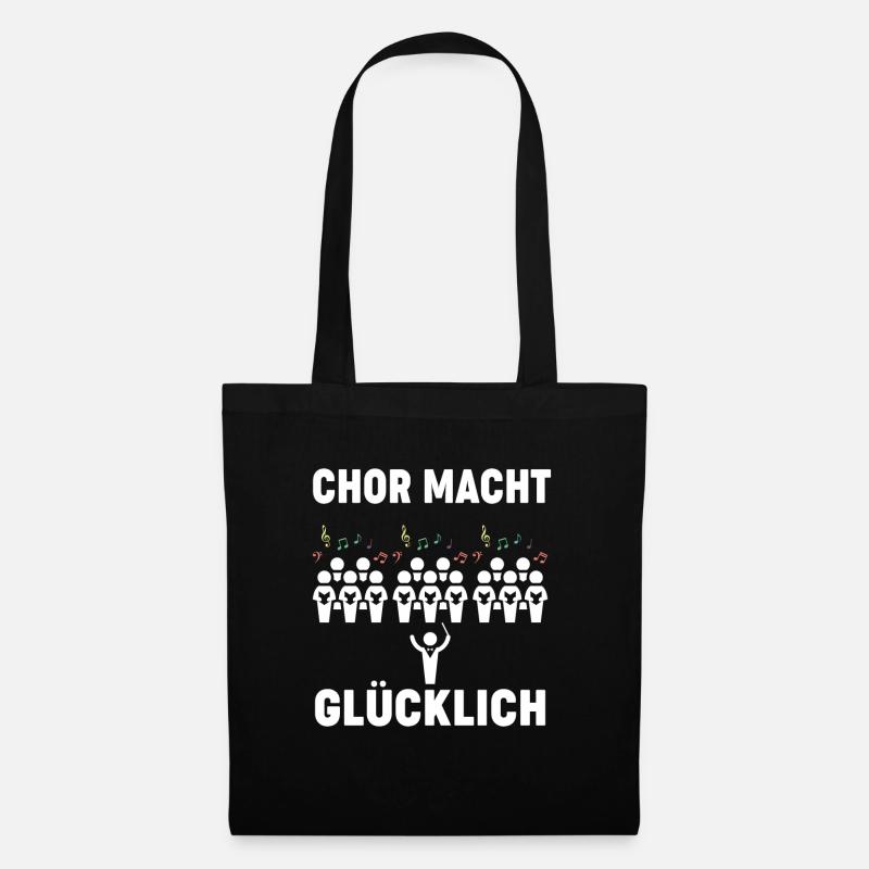 chor macht glucklich - Stoffbeutel - Schwarz