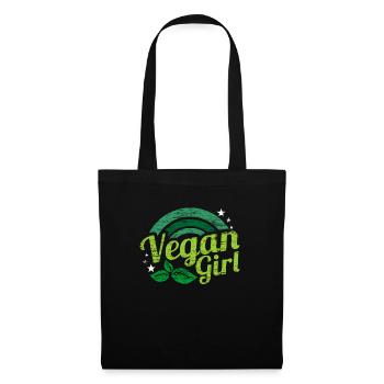 Veganerin Geschenk - Stoffbeutel - Schwarz - Vorne