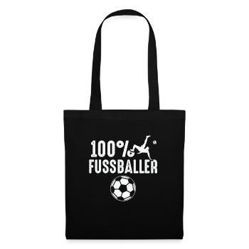 100% FUSSBALLER - Stoffbeutel - Schwarz - Vorne