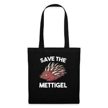 Mettigel Mettbrötchen für Fleischliebhaber - Stoffbeutel - Schwarz - Vorne