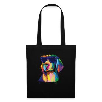 Labrador in bright colors with sunglasses dog - Tote Bag - black - Front