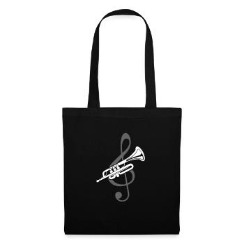 Trompette bat - Sac en tissu - noir - Devant
