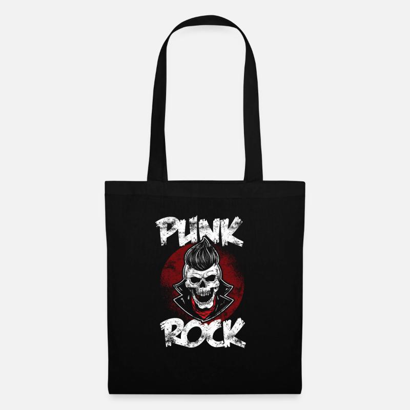 Punk Punrkocker Totenkopf Punks Punker Musik - Stoffbeutel - Schwarz