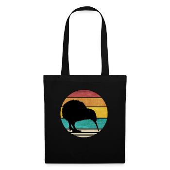 Retro Kiwi New Zealand Vintage New Zealand Travel - Sac en tissu - noir - Devant