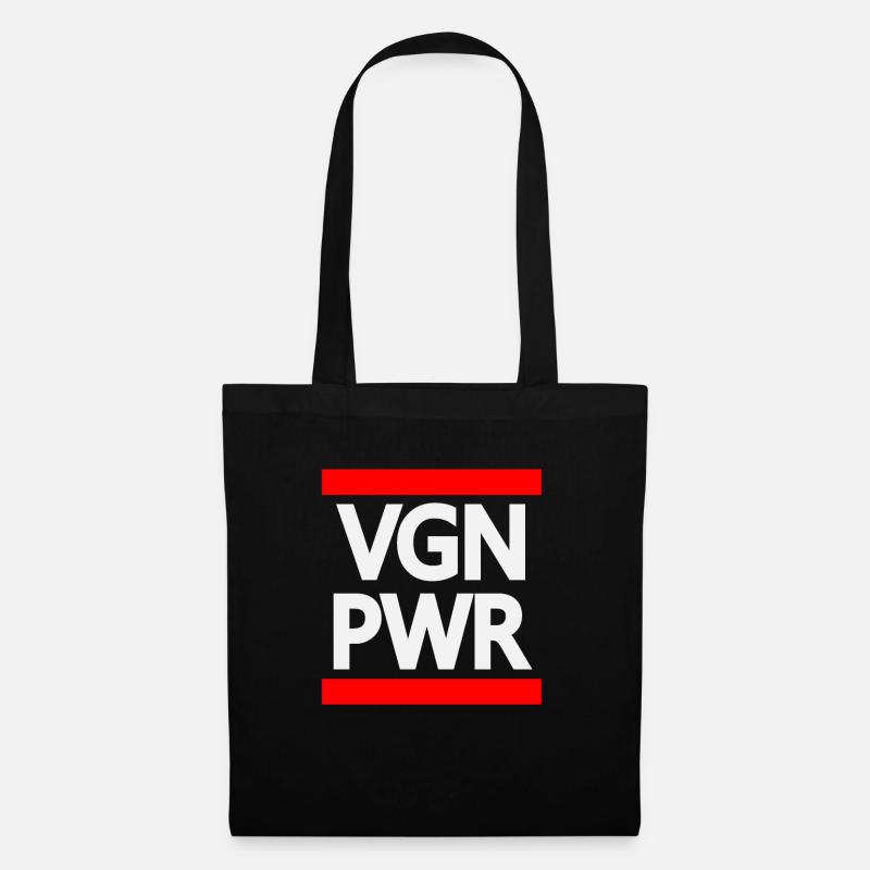 Vegan Power Tshirt - Stoffbeutel - Schwarz