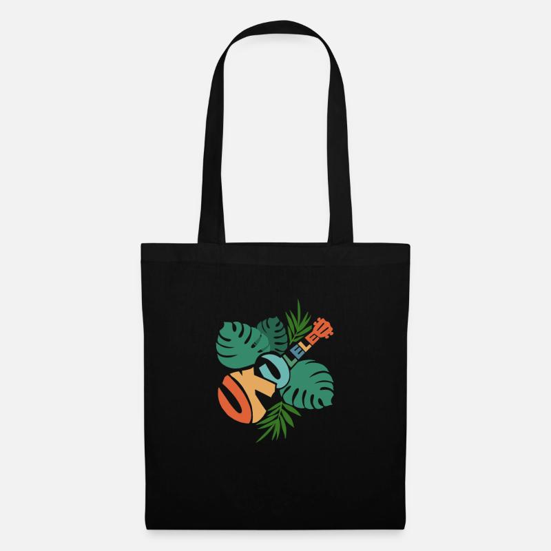 Ukulele Hawaii Tropical Music Geschenk Design Ukulele - Stoffbeutel - Schwarz