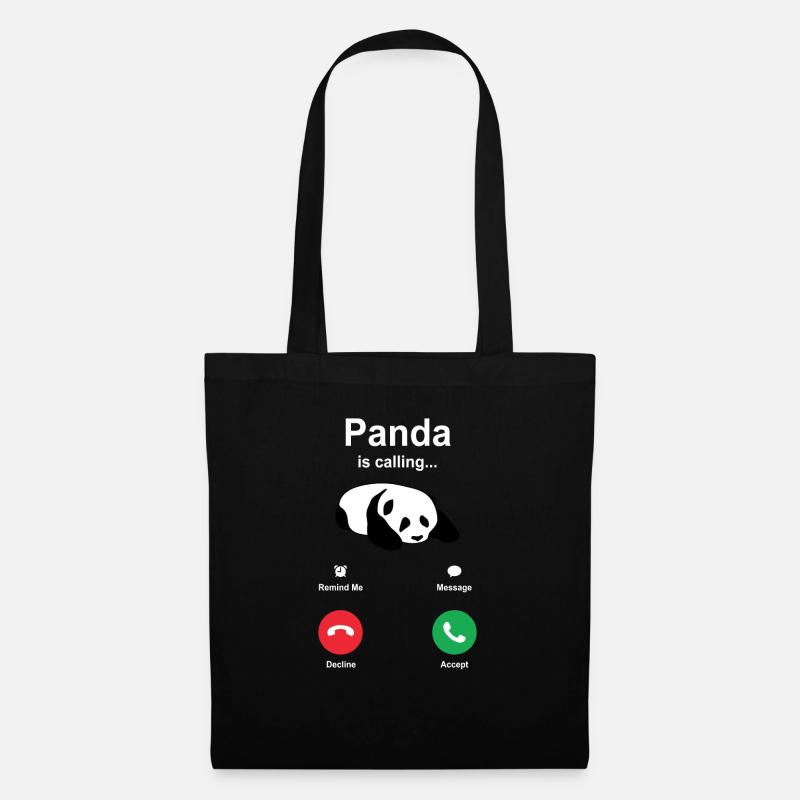 Panda - Stoffbeutel - Schwarz