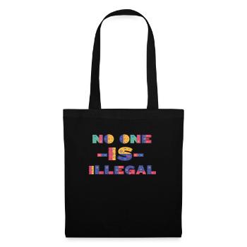 Personne n’est illégal, réfugié, slogan - Sac en tissu - noir - Devant