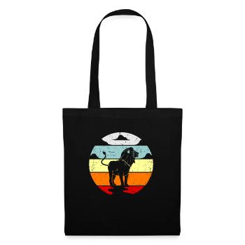 Lion lionne cadeau idée cadeau - Sac en tissu - noir - Devant