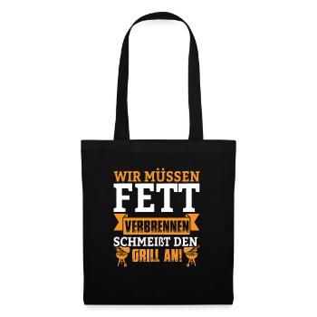 Fett verbrennen - Stoffbeutel - Schwarz - Vorne