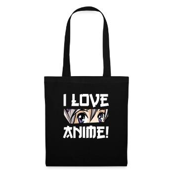 I Love Anime - Stoffbeutel - Schwarz - Vorne