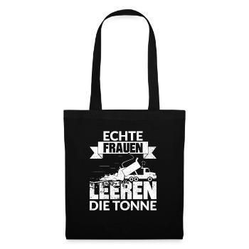 ECHTE FRAUEN LEEREN DIE TONNE - Stoffbeutel - Schwarz - Vorne