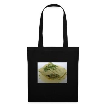 Maultasche, image drôle pour masque facial et t-shirt - Sac en tissu - noir - Devant