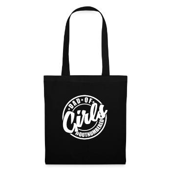 Dad Of Girls Outnumbered - funny family graphic - Tote Bag - black - Front