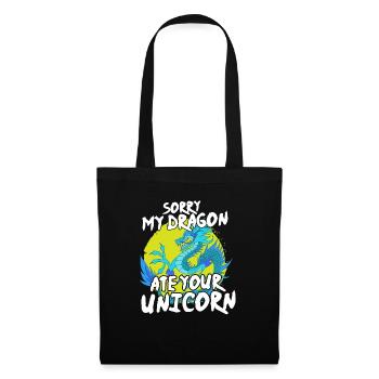 Sorry My Dragon Ate Your Unicorn Funny - Stoffbeutel - Schwarz - Vorne