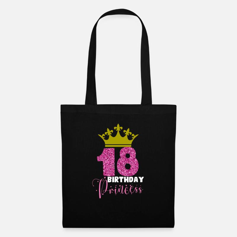 18 Geburtstag Mädchen Princess - Stoffbeutel - Schwarz