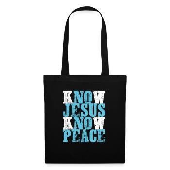 Jesus Know Peace Christian Gift Print Know - Tote Bag - black - Front